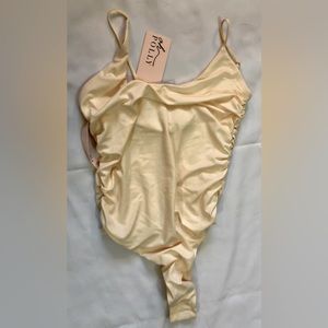 Oh Polly Ruched Bodysuit in Ivory